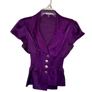 Silky Satin Purple Blouse 💜